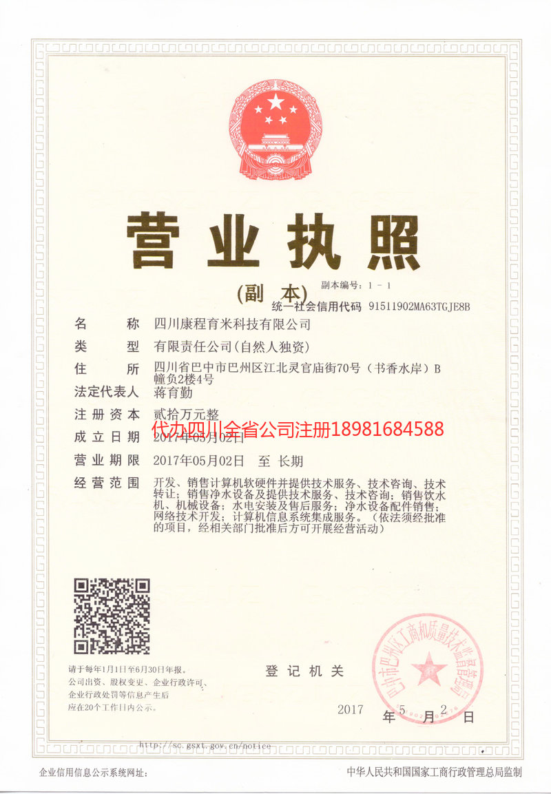 资阳市资阳市康程育米科技有限公司